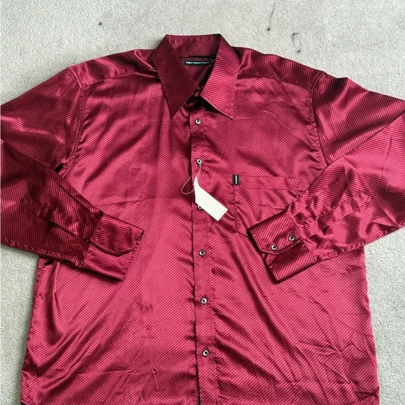 Men's Red Striped Shirt - Picture 2 of 9